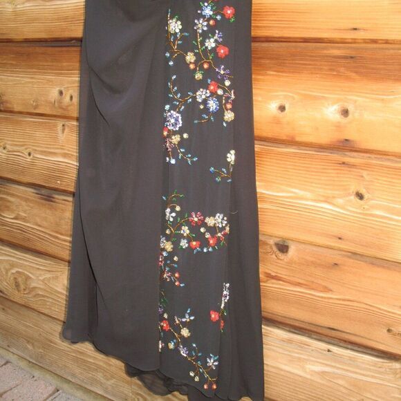 Mac Duggal 26530 Womens FAUX WRAP MULTI COLORED BEADED FLORAL GOWN Dress - Picture 10 of 15